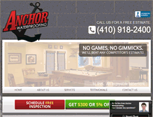 Tablet Screenshot of anchorwaterproofing.com